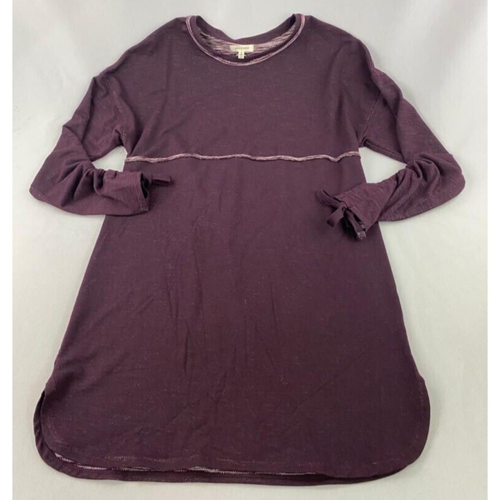 Max Studio Womens Sweatshirt Dress Burgundy Purple Space Dye A909R53 Small NWT